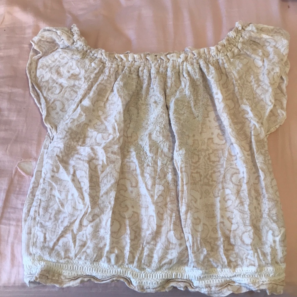 White/ nude off the shoulder top